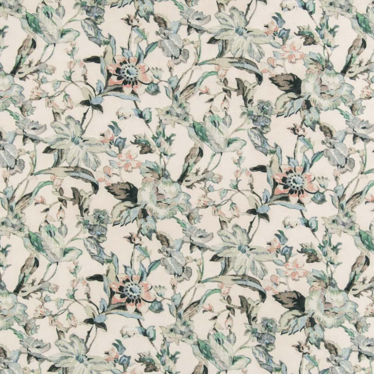 Seacrest - Aqua & Teal Abstract & Geometric,Floral Upholstery Fabric 54 Inches"